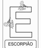 Letra E de escorpião (alfabeto dos animais)