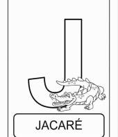 Letra J de jacaré (alfabeto dos animais)
