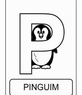 Letra P de pinguim (alfabeto dos animais)