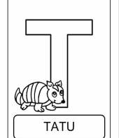 Letra T de tatu (alfabeto dos animais)