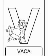 Letra V de vaca (alfabeto dos animais)