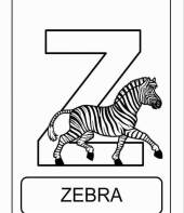 Letra Z de zebra (alfabeto dos animais)