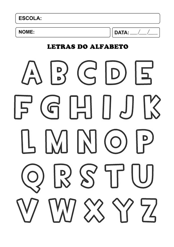 Alfabetos Para Imprimir Em Folha A4 E Colorir Educação Infantil