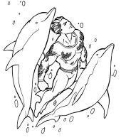 Aquaman com golfinhos
