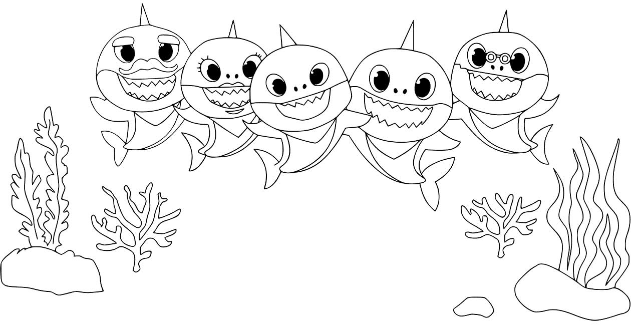 Desenhos de Baby Shark para Imprimir e Colorir