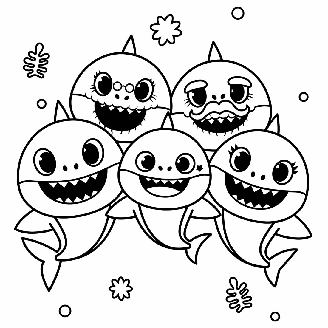 Desenhos de Baby Shark para Imprimir e Colorir