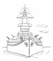 Desenho de um navio de guerra