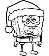 Bob Esponja com touca de Natal