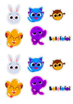 Bolofofos para imprimir e colorir (Rick, Sophie, Bunny, Pow e Pipi)