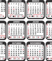 Calendário 2024 com feriados