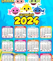 Calendário 2024 infantil para imprimir