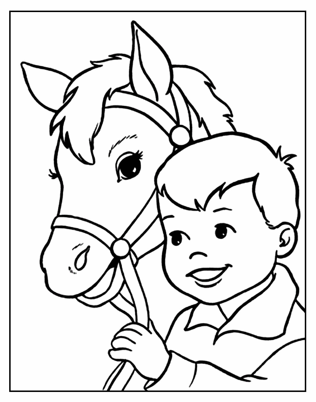Desenhos de cavalos para colorir para crianças. imprima-os online