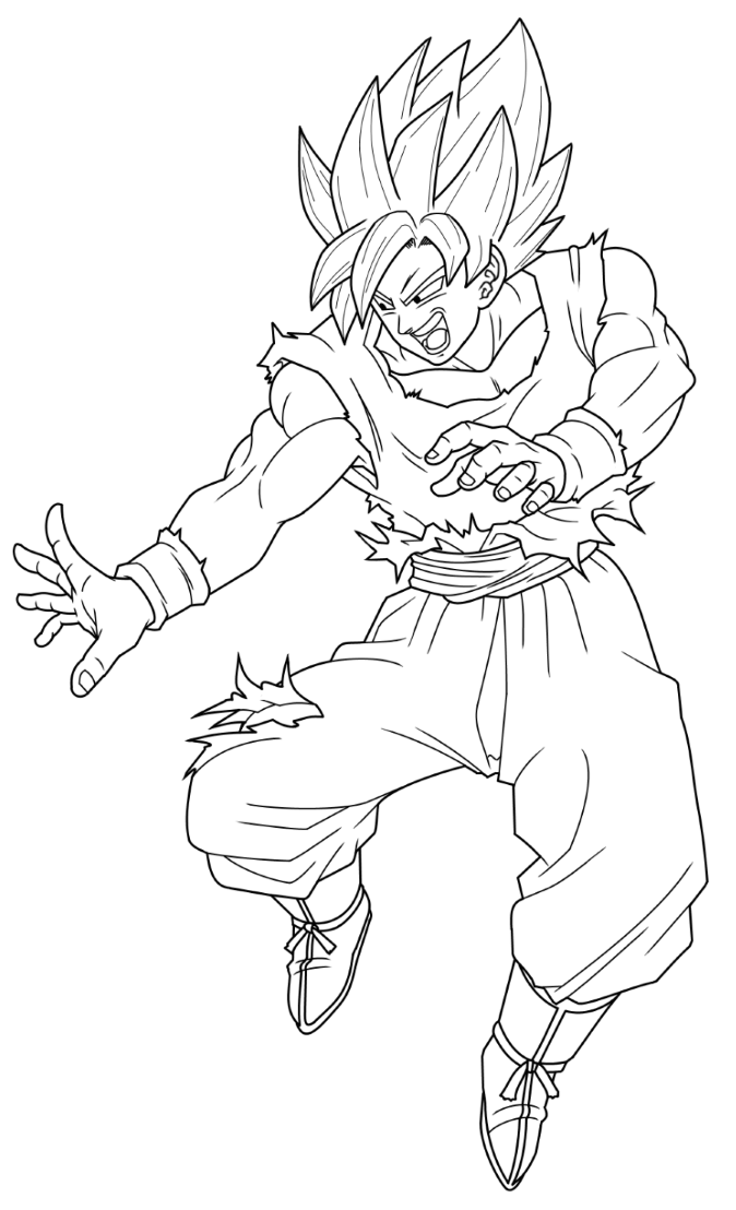 Goku criança voando para colorir - Imprimir Desenhos