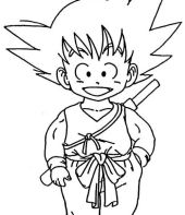 Goku criança para colorir