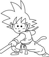 Goku pequeno e seu bastão mágico