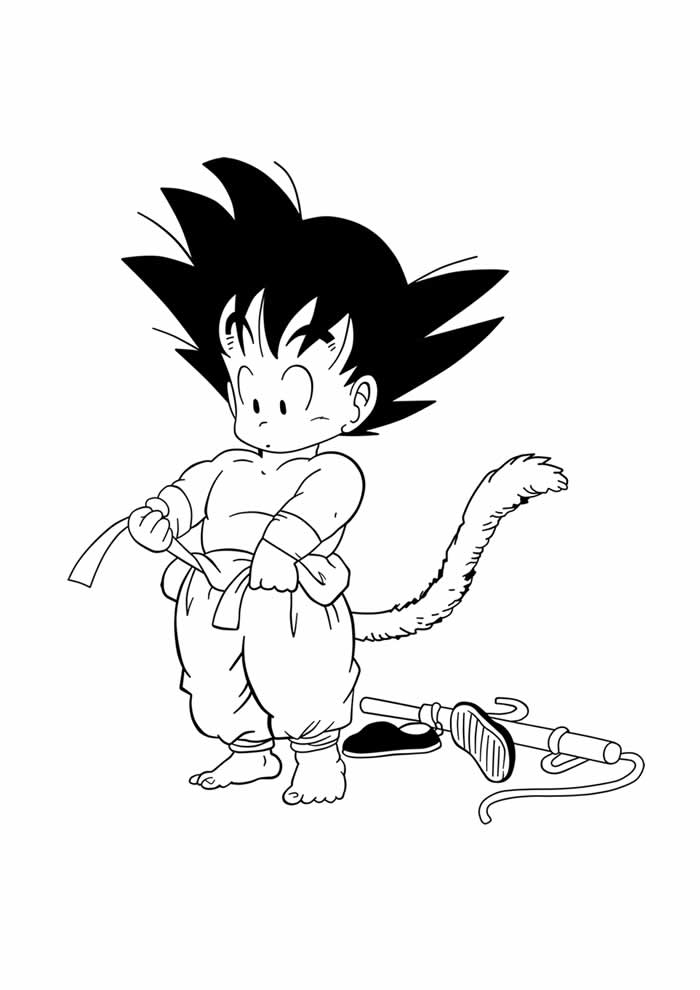 Goku criança voando para colorir - Imprimir Desenhos