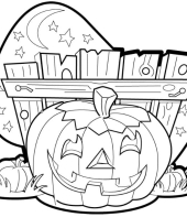 Desenho de Halloween para colorir