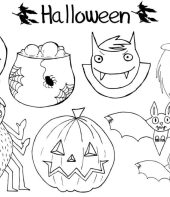 Desenho de Halloween para colorir