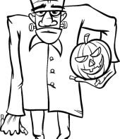 Frankstein de Halloween para colorir