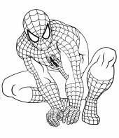 Homem-Aranha agachado