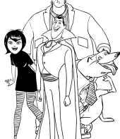 Mavis, Conde Drácula, Frankenstein e Wayne