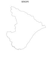Mapa de Sergipe para colorir
