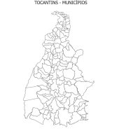 Mapa de Tocantins com municípios