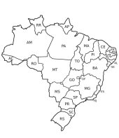 Mapa do Brasil e seus estados