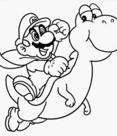 Mario voando com o Yoshi