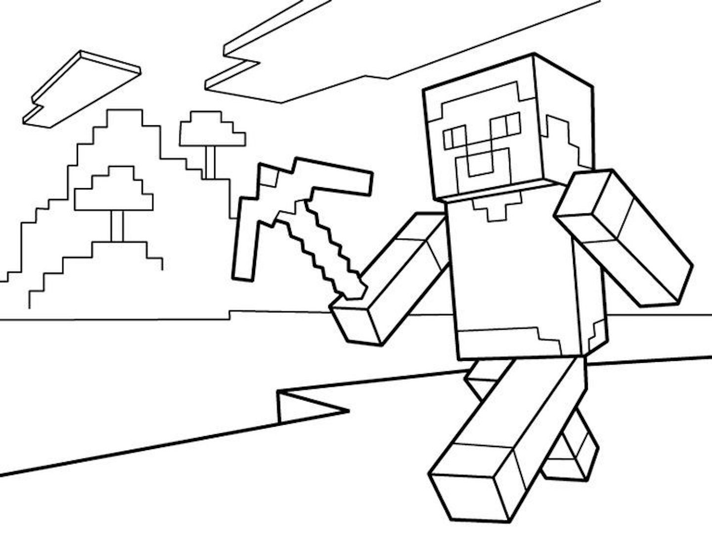Minecraft para colorir (Steve, Alex e outros)
