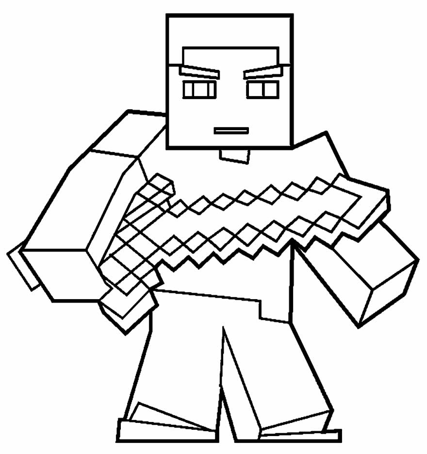 Minecraft para colorir (Steve, Alex e outros)