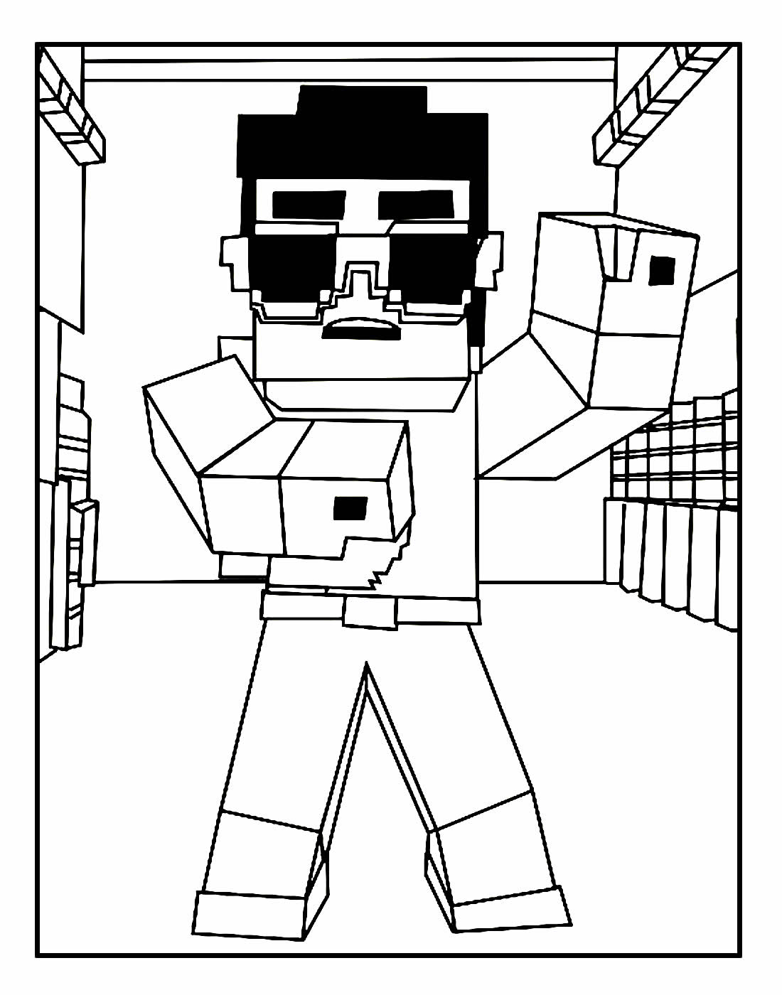 Minecraft para colorir (Steve, Alex e outros)