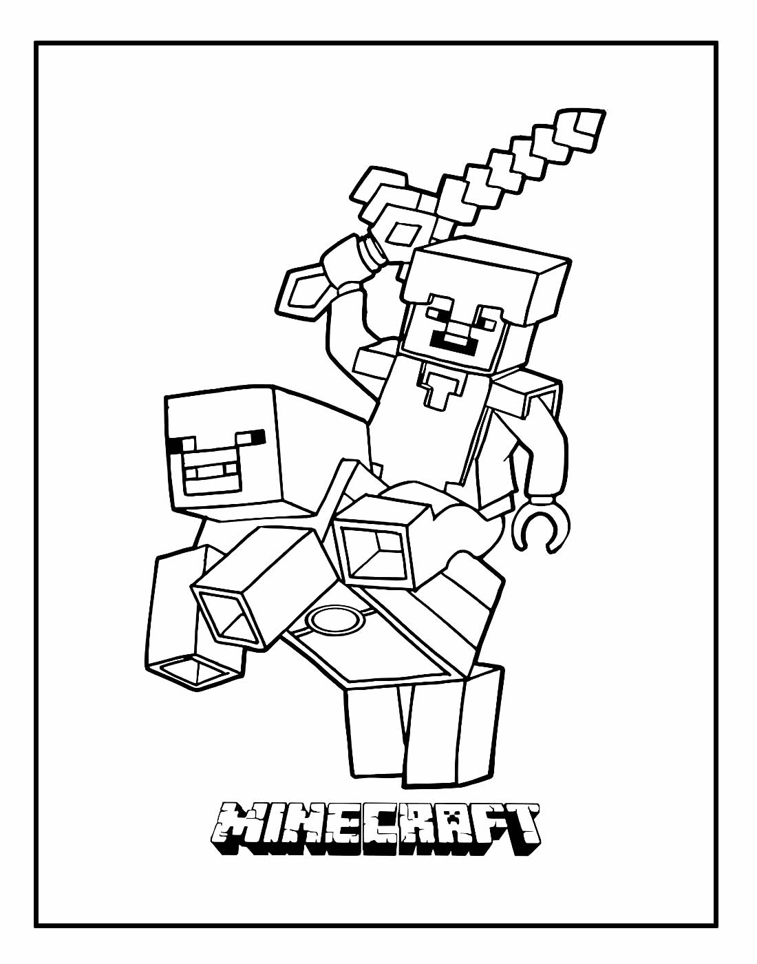 Desenho para colorir minecraft: 100 desenhos minecraft para colorir!