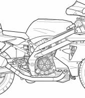 Moto esportiva para colorir