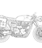 Desenho realista de uma moto