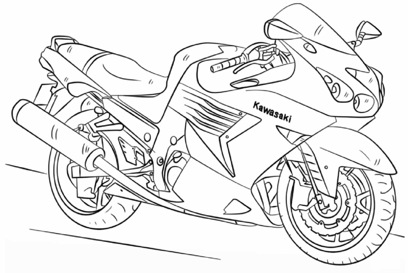 Desenho de Moto de viagem para colorir - Tudodesenhos