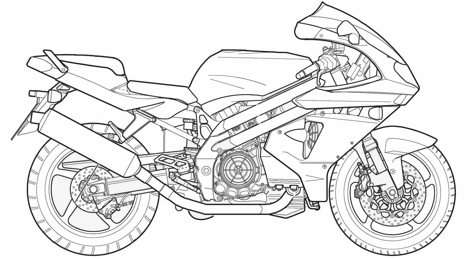 Desenhos para colorir de desenho de uma moto esportiva para