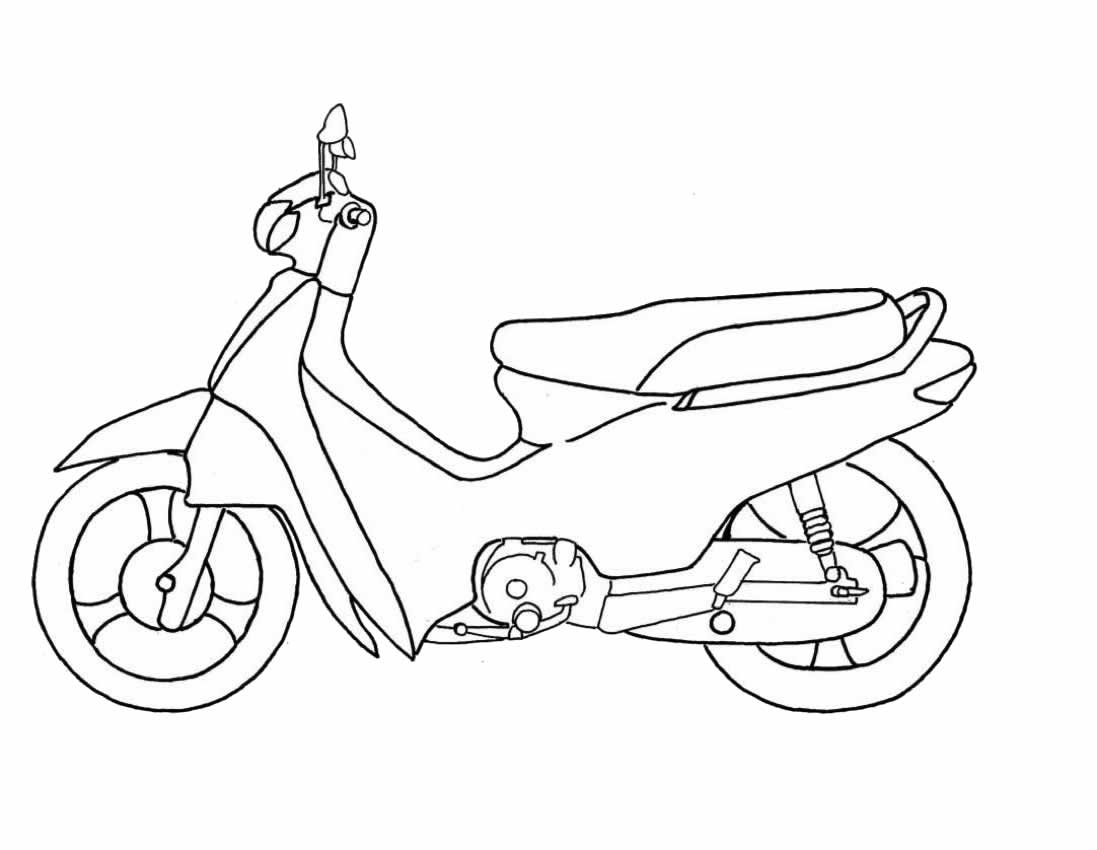 Desenho para colorir de moto · Creative Fabrica