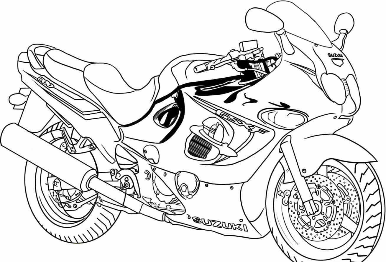 Desenhos para colorir de desenho de uma moto esportiva para colorir online  