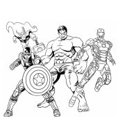 4 Vingadores (Thor, Hulk, Homem de Ferro e Capitão América)