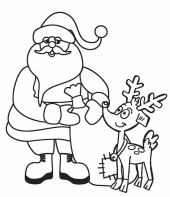 Desenho do Papai Noel com rena