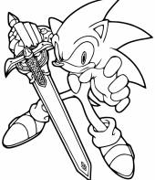 Sonic grande com uma espada