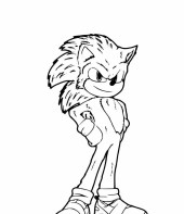 Sonic para colorir na versão dos filmes