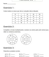 Exercícios com a tabuada do 4