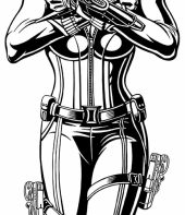 Desenho da Viúva Negra dos Vingadores