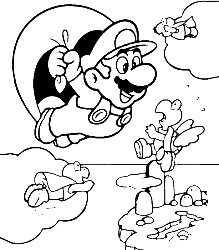Mario voando com sua capa