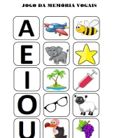 Jogo da memória para imprimir e recortar